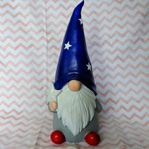 New Patriotic Gnome holding White Star - 12" tall